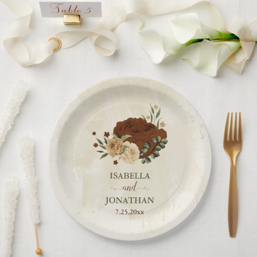 Terrakotta-Erdton Blumenzwiebeldörfchen Pappteller (Hochzeit)