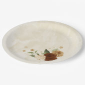 Terrakotta-Erdton Blumenzwiebeldörfchen Pappteller (Schrägansicht)