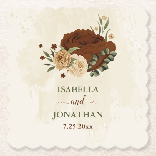 Terrakotta-Erdton Blumenzwiebeldörfchen Untersetzer (Vorderseite)