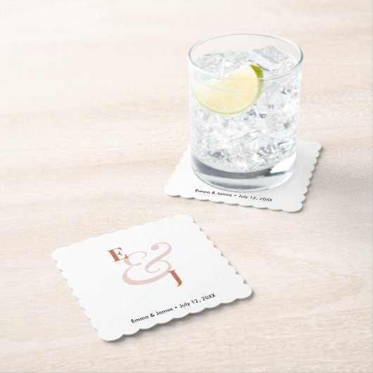 Terrakotta-Et-Zeichen-Hochzeit | Cocktail Untersetzer (Vor Ort)