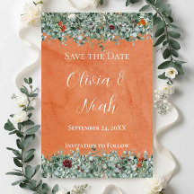 Terrakotta Eukalyptus Burgunder Orange Blume STD