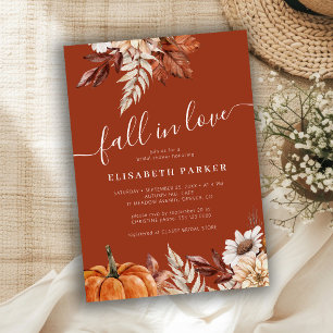 Terrakotta Fall in Love florale Brautparty Einladung