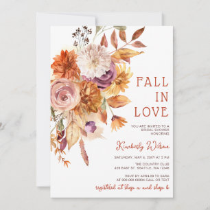 Terrakotta Fall in Love Florale Hochzeitsdusche Einladung