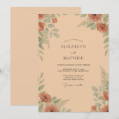 Terrakotta-Farn-Boho-Hochzeit Einladung (Vorne/Hinten)