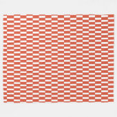 Terrakotta-fett geometrisches Schachbrettmuster Fleecedecke (Vorderseite (Horizontal))