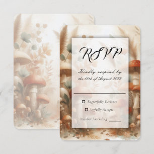 Terrakotta Fliegenpilz Waldzauber Hochzeit RSVP Karte