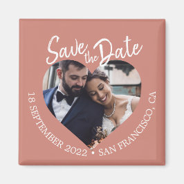 Terrakotta Foto Moderne Schrift Save-the-Date-Kart Magnet