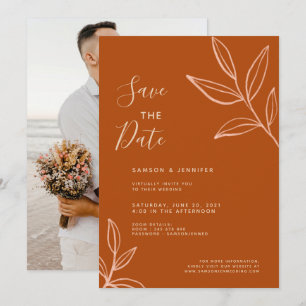 Terrakotta-Foto Save-the-Date Virtuelle Hochzeit Einladung
