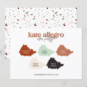 Terrakotta Gebrannte Siena Beige Farbpalette Karte