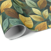 Terrakotta-Gelb-Herbstlaub Geschenkpapier (Rolleneckpunkt)