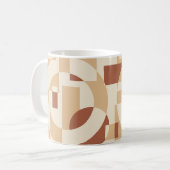 Terrakotta-Geometrie Nahtloses Muster Kaffeetasse (Vorderseite Links)