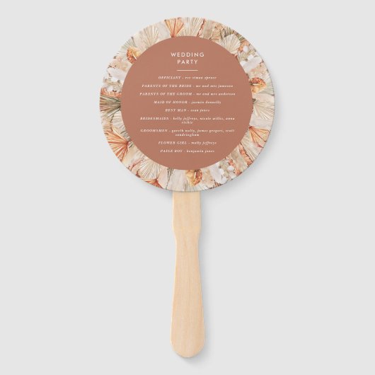 Terrakotta getrocknete botanische Schrift Fächer (Rückseite)