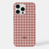Terrakotta-Gingham-Monogramm-Mama-Oma-Initiale iPhone Hülle (Rückseite)