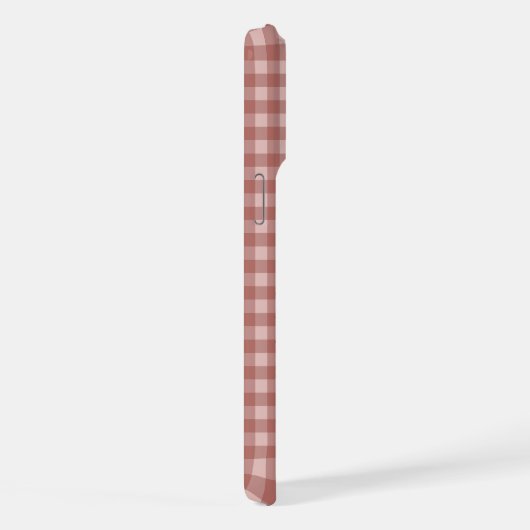 Terrakotta-Gingham-Monogramm-Mama-Oma-Initiale iPhone Hülle (Rechte Seite)