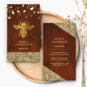 Terrakotta Gold Glitter Honigbiene Imker Visitenkarte