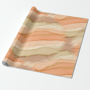 Terrakotta-Goldader-Marmor - Warmer Luxus (3) Geschenkpapier