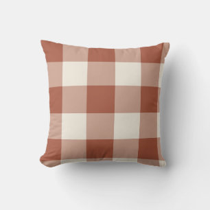 Terrakotta große Gingham-Karo-Karo Kissen