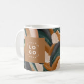 Terrakotta, grün abstrakt gestrichen minimalmodern kaffeetasse (Vorderseite Links)