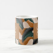 Terrakotta, grün abstrakt gestrichen minimalmodern kaffeetasse (Mittel)