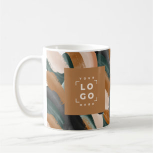 Terrakotta, grün abstrakt gestrichen minimalmodern kaffeetasse