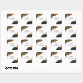 Terrakotta, grün abstrakt gestrichen minimalmodern quadratischer aufkleber (Blatt)