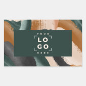 Terrakotta, grün abstrakt gestrichen minimalmodern rechteckiger aufkleber (Vorderseite)