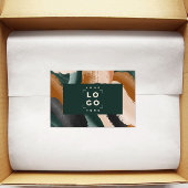 Terrakotta, grün abstrakt gestrichen minimalmodern rechteckiger aufkleber