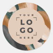Terrakotta, grün abstrakt gestrichen minimalmodern runder aufkleber (Vorderseite)