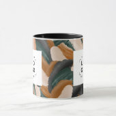 Terrakotta, grün abstrakt gestrichen minimalmodern tasse (Zentrum)