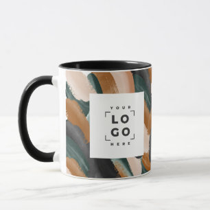 Terrakotta, grün abstrakt gestrichen minimalmodern tasse