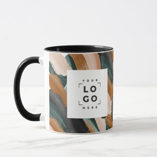 Terrakotta, grün abstrakt gestrichen minimalmodern tasse (Links)