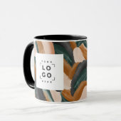 Terrakotta, grün abstrakt gestrichen minimalmodern tasse (Vorderseite Links)