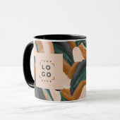 Terrakotta, grün abstrakt gestrichen minimalmodern tasse (Vorderseite Links)