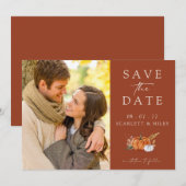 Terrakotta-Herbstfoto Save The Date (Vorne/Hinten)