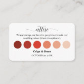 Terrakotta-Herbsthochzeitskleidung Farbpalette für Begleitkarte (Vorderseite)