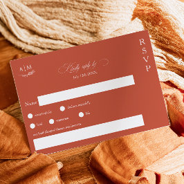 Terrakotta-Hochzeit mit Blumen RSVP Karte