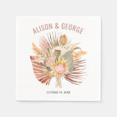 Terrakotta-Hochzeit mit getrockneten Palmen und Pa Serviette (Vorderseite)