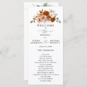 Terrakotta Hochzeit mit verbrannt-orangen Blumenmo Programm (Vorne/Hinten)