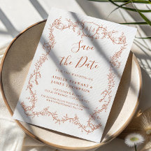 Terrakotta-Hochzeit-Save-the-Date-Karte mit wilder
