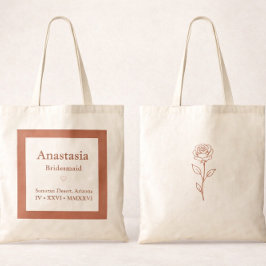 Terrakotta-Hochzeit-Willkommen-Tasche mit Rose Tragetasche