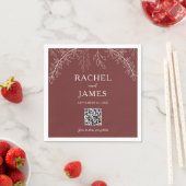 Terrakotta-Hochzeits-Foto-Sharing-QR-Code Minimal Serviette (Beispiel)