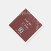 Terrakotta-Hochzeits-Foto-Sharing-QR-Code Minimal Serviette (Ecke)