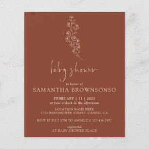 Terrakotta Indie-Rustikal-Budget-Baby-Shower Flyer