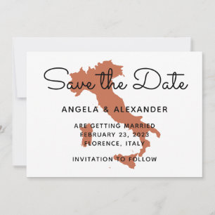 Terrakotta Italien Destination Hochzeit Save The Date
