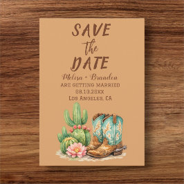 Terrakotta Kaktus Wüste Arizona Cowboy Hochzeit Einladung