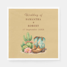 Terrakotta Kaktus Wüste Arizona Cowboy Hochzeit Serviette