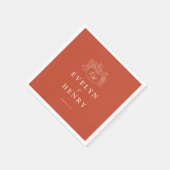 Terrakotta-Kürbis-Monogramm-Hochzeitsservietten Serviette (Ecke)