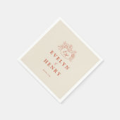 Terrakotta-Kürbis-Monogramm-Hochzeitsservietten Serviette (Ecke)