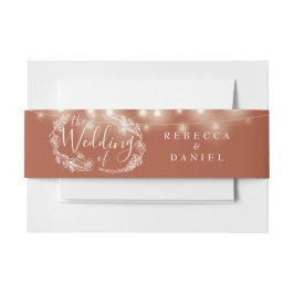 Terrakotta-Lichterkette Florale Hochzeit Einladungsbanderole