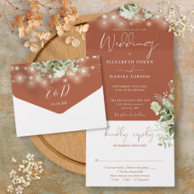 Terrakotta-Lichterkette-Grün-Monogramm-Hochzeit